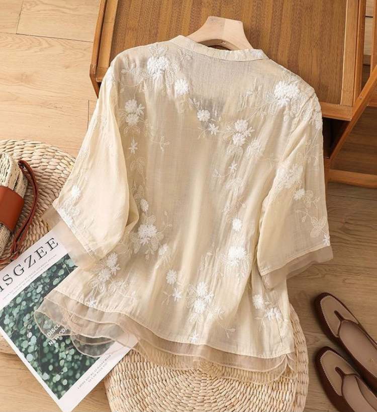 Pure Cotton Embroidered Shirt