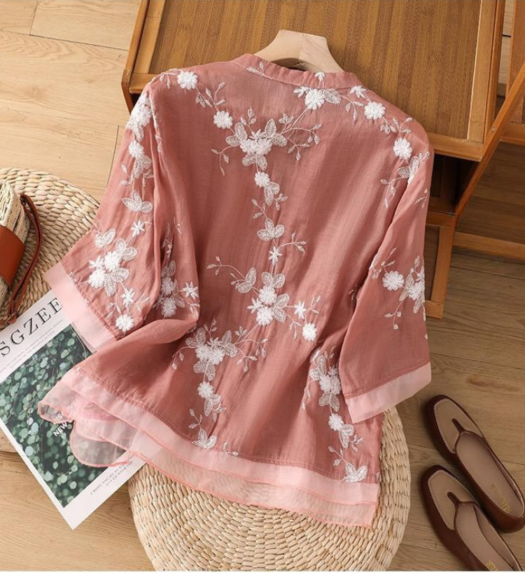 Pure Cotton Embroidered Shirt